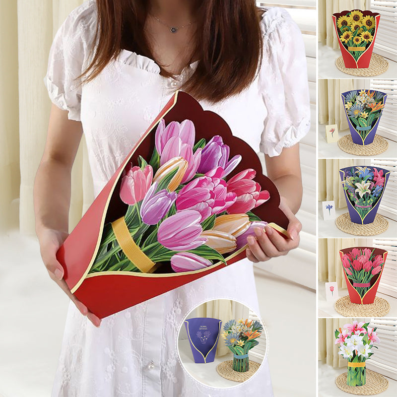 Pop Up Flower Bouquet Greeting Card