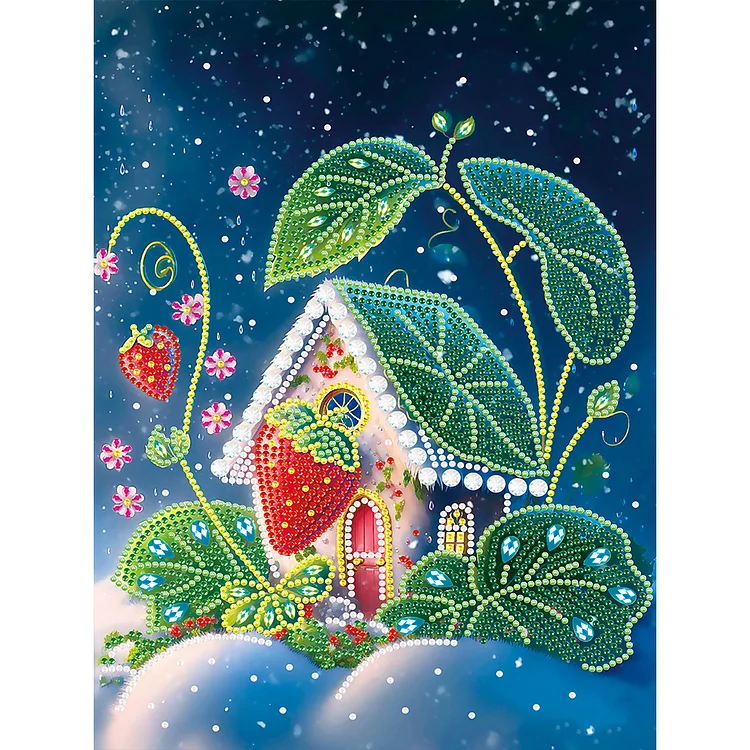 Partial Special-Shaped Diamond Painting - Fairy Tale Cottage With Beautiful Grass And Trees 30*40CM