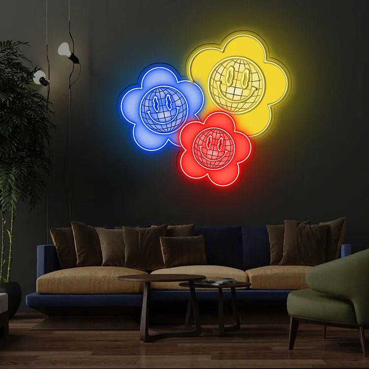 Flower Power Neon Sign Acrylic Artwork Home Wall Decor Bedroom Lights