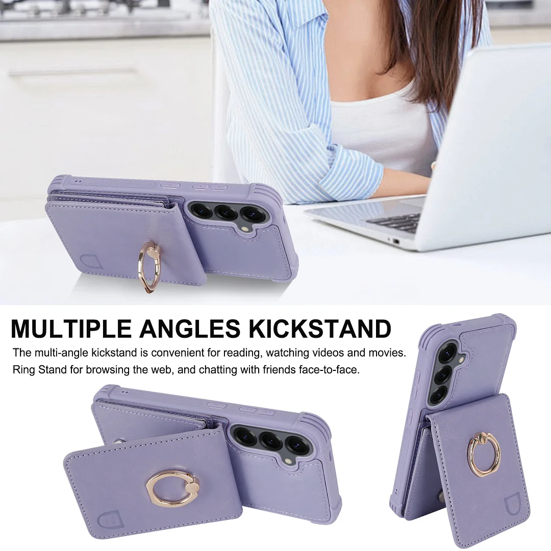 VANAVAGY Wallet Case Compatible for Galaxy S25 5G with Credit Card Holder and Coin Pocket