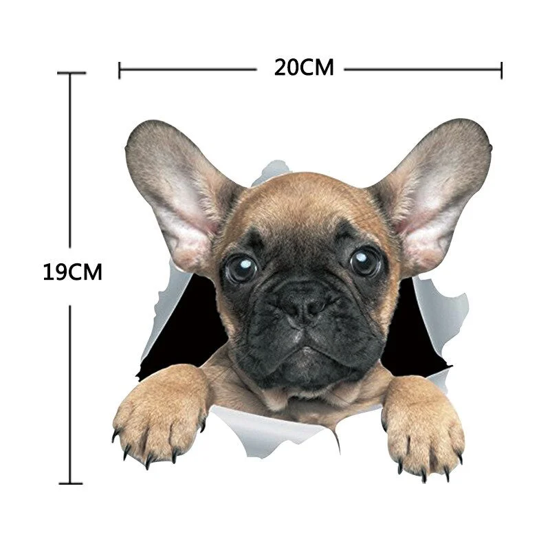 New Cat Dog 3D Wall Sticker Bathroom Toilet Kids Room Decoration Wall Decals Animal Sticker Refrigerator Waterproof Poster