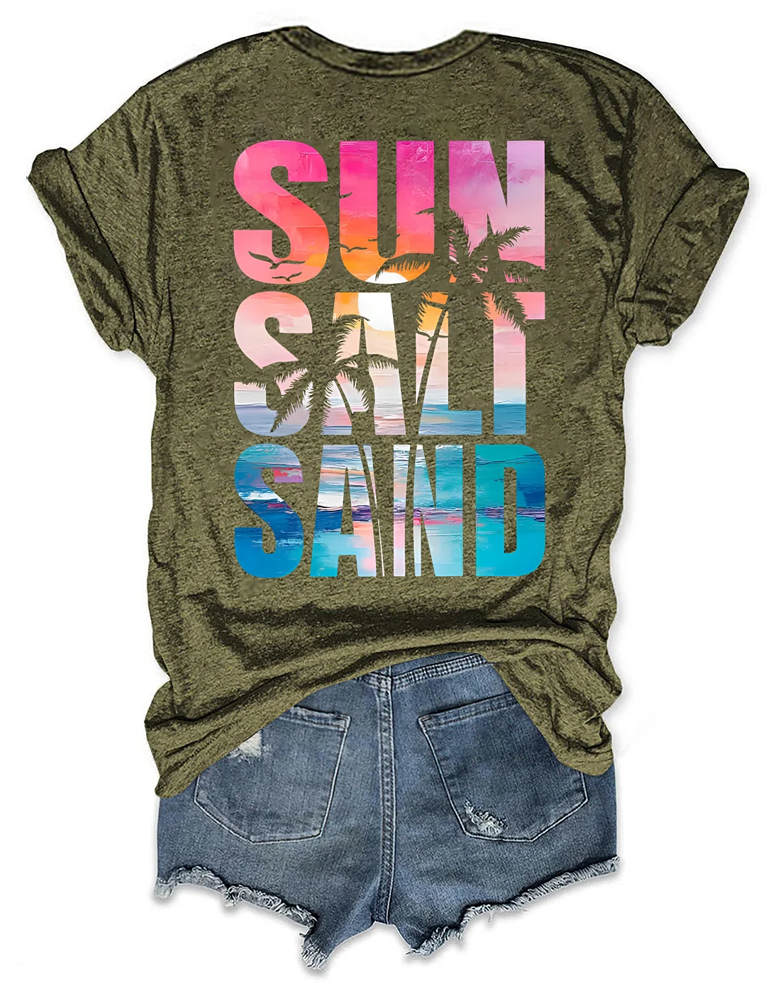Retro Summer Sun Salt Sand T-shirt