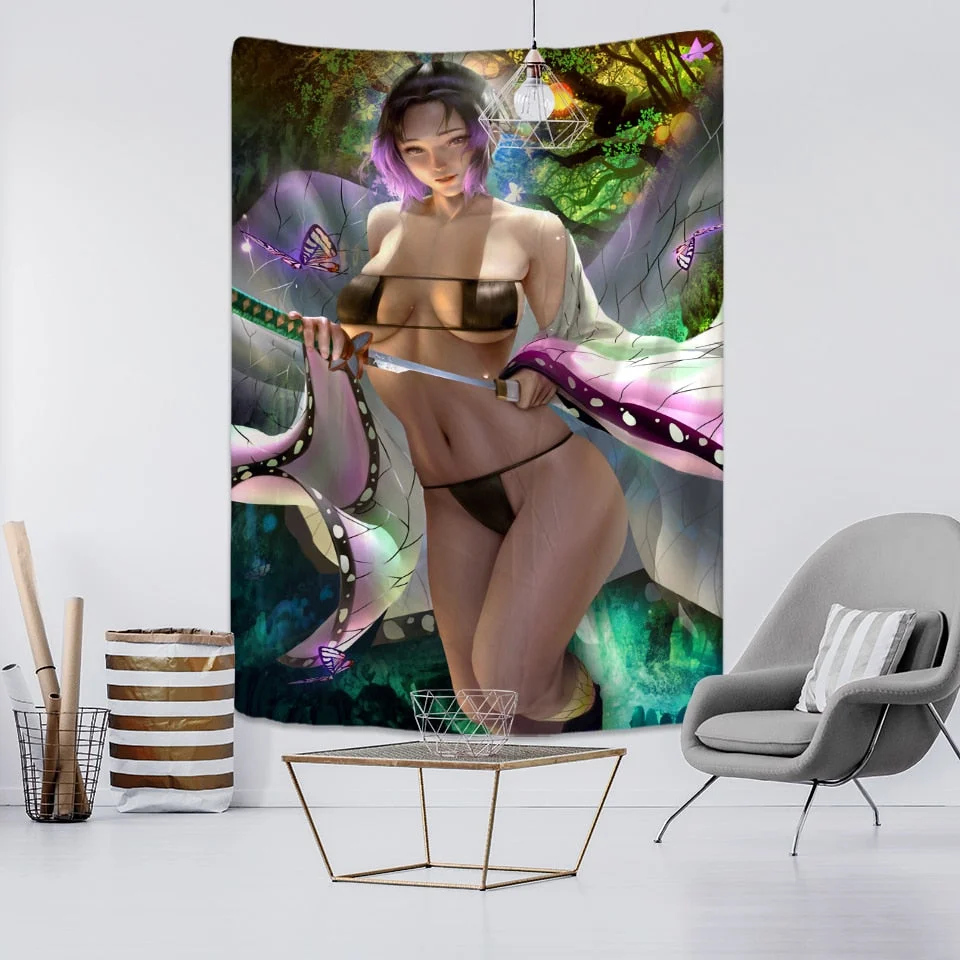 Animation Nude Girl Tapestry Wall Hanging Magic Science Fiction Bohemian Hippie Mandala Art Living Room Bedroom Home Decor