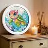 Kit d&rsquo;art diamant Turtle DIY 20x20cm avec cadre rond d&eacute;coration murale