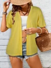 Vibrant Solid Color Open Front Cardigan - Soft, Versatile, Short Sleeve, Perfect for Spring & Summer - Women's Essential Clothing for Everyday Wear