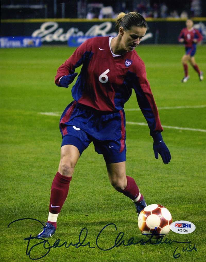 Brandi Chastain Usa Signed 8x10 Photo Poster painting Psa/dna Coa Authentic Autograph