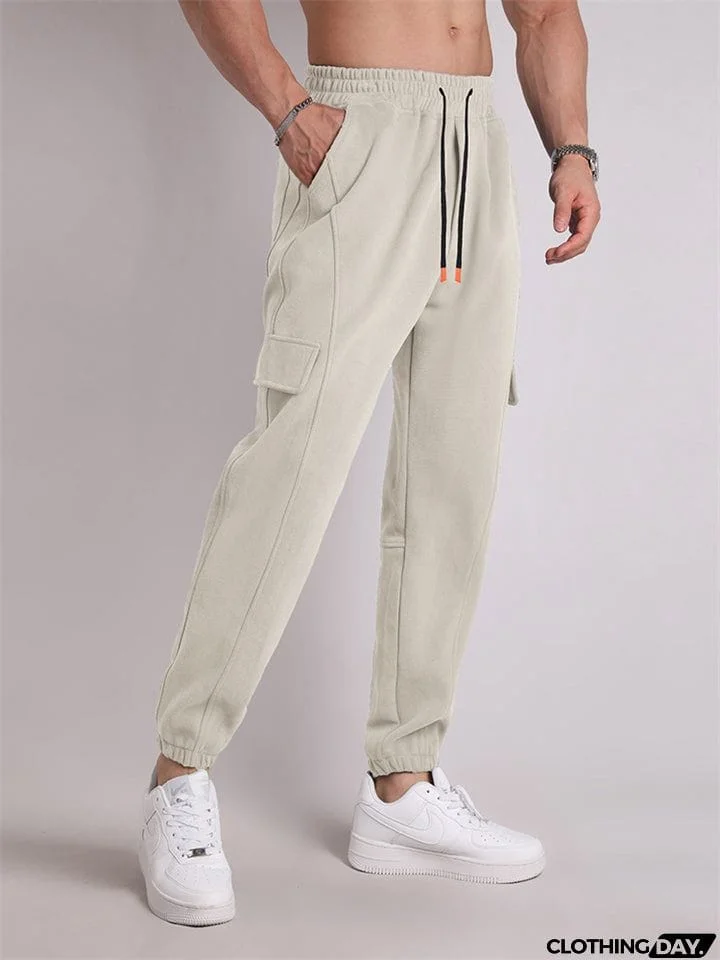 Trendy Extra Loose Multi-Pocket Drawstring Pants for Men