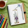 3Pcs DIY Pearl Painting Cross and Flowers Bookmark with Butterfly Pendant Home Office Supplies Gift for Book Lovers