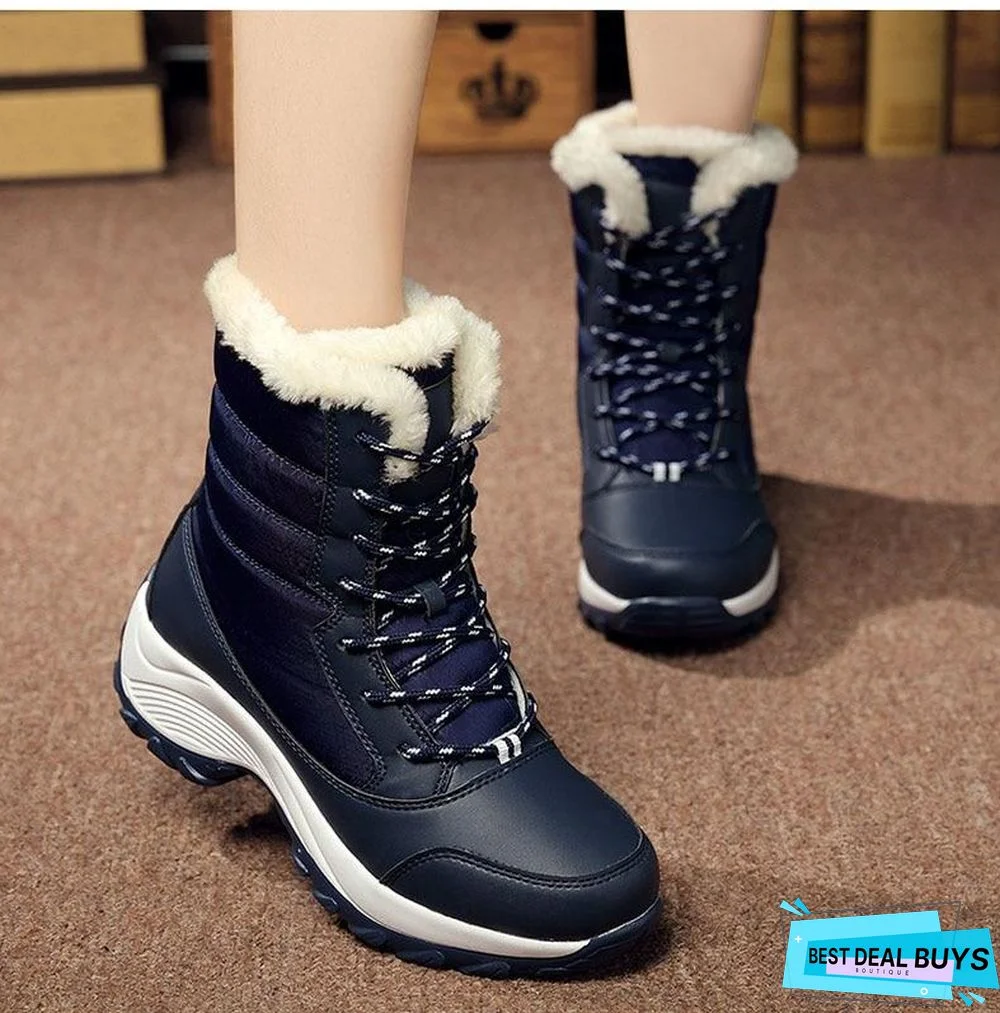 Women Boots Waterproof Winter Snow Boots Platform Warm Ankle Winter Boots with Thick Fur