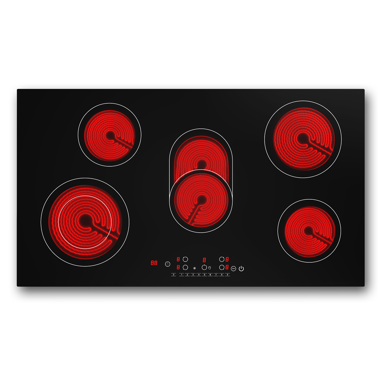 VBGK Double Induction Cooktop With Rack,110V 3000W Induction Stove Top 2 Burner Induction Hot Plate With Child Safety Lock Timer