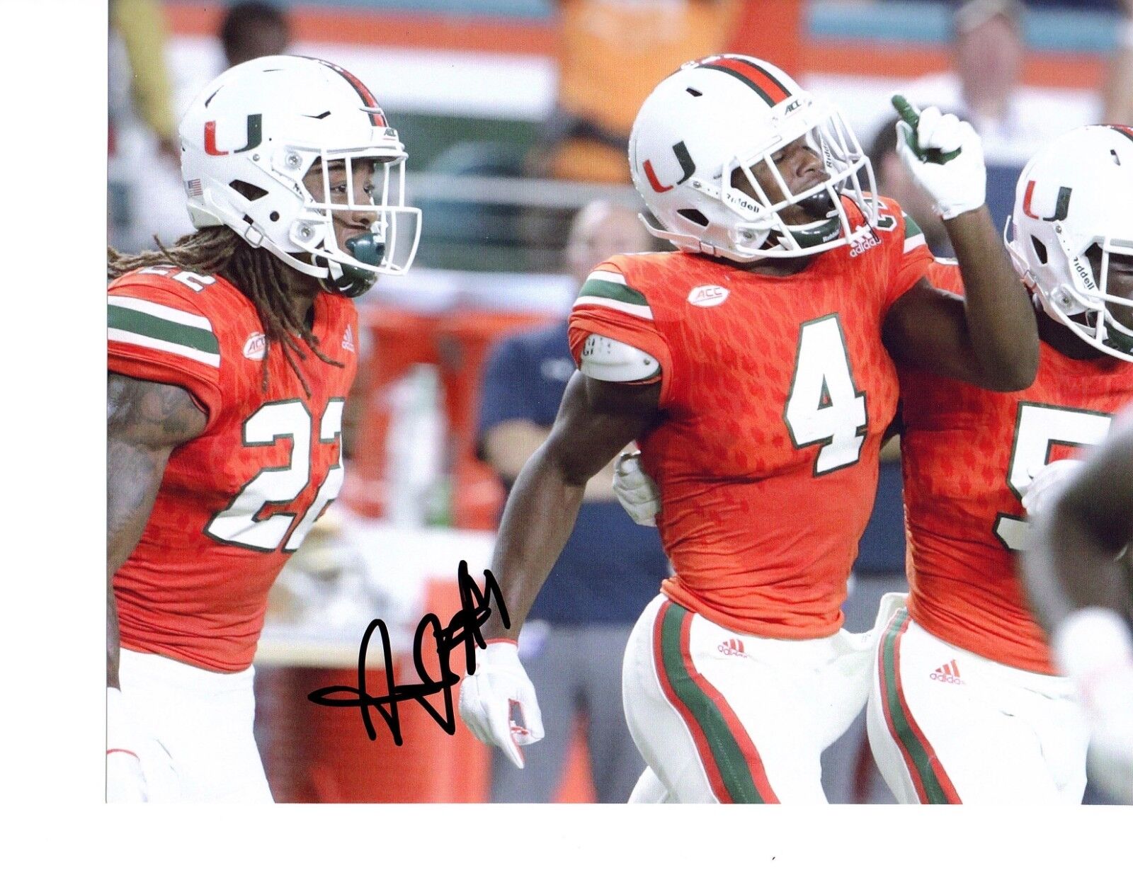 Jaquan Johnson Miami Hurricanes Signed autographed 8x10 football Photo Poster painting The U d