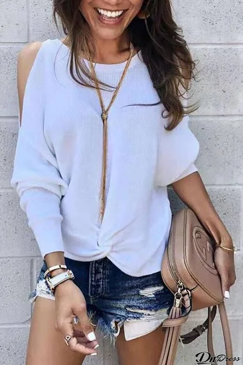 Cold Shoulder Knot T Shirt