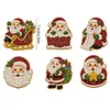 6PCS Santa Claus Series DIY Pearl Diamond Painting Christmas Fridge Magnets, Sparkling Rhinestone Refrigerator Magnet Craft Kit for Home Decor & Gifts