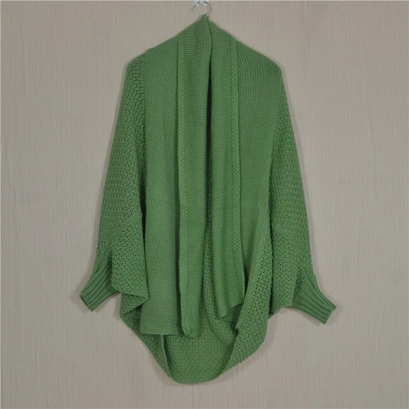 Fitshinling BOHO Winter cardigans for women oversize batwing sleeve sweaters long cardigan female knitted clothes khaki jackets