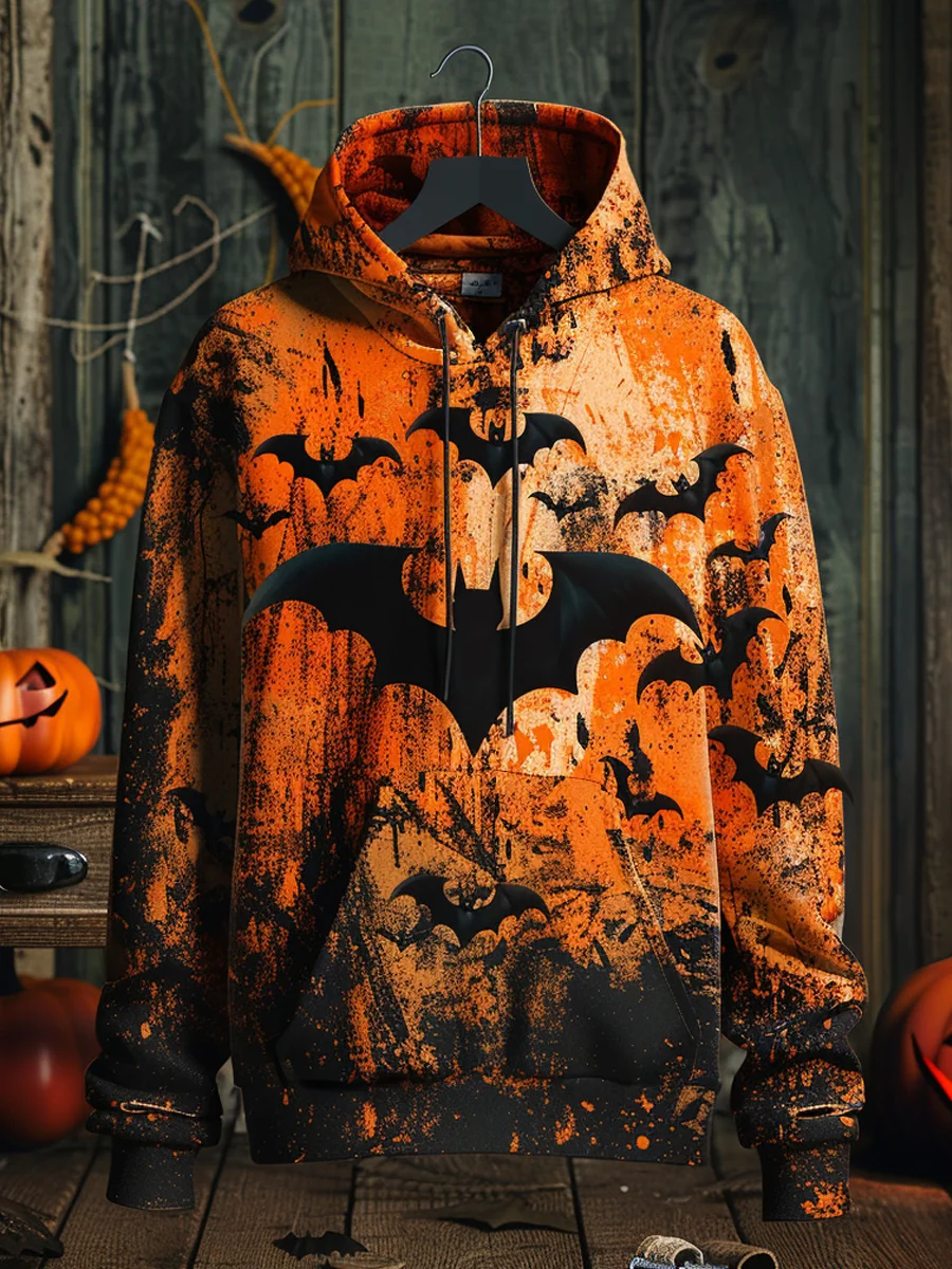 Bat Print Hoodie