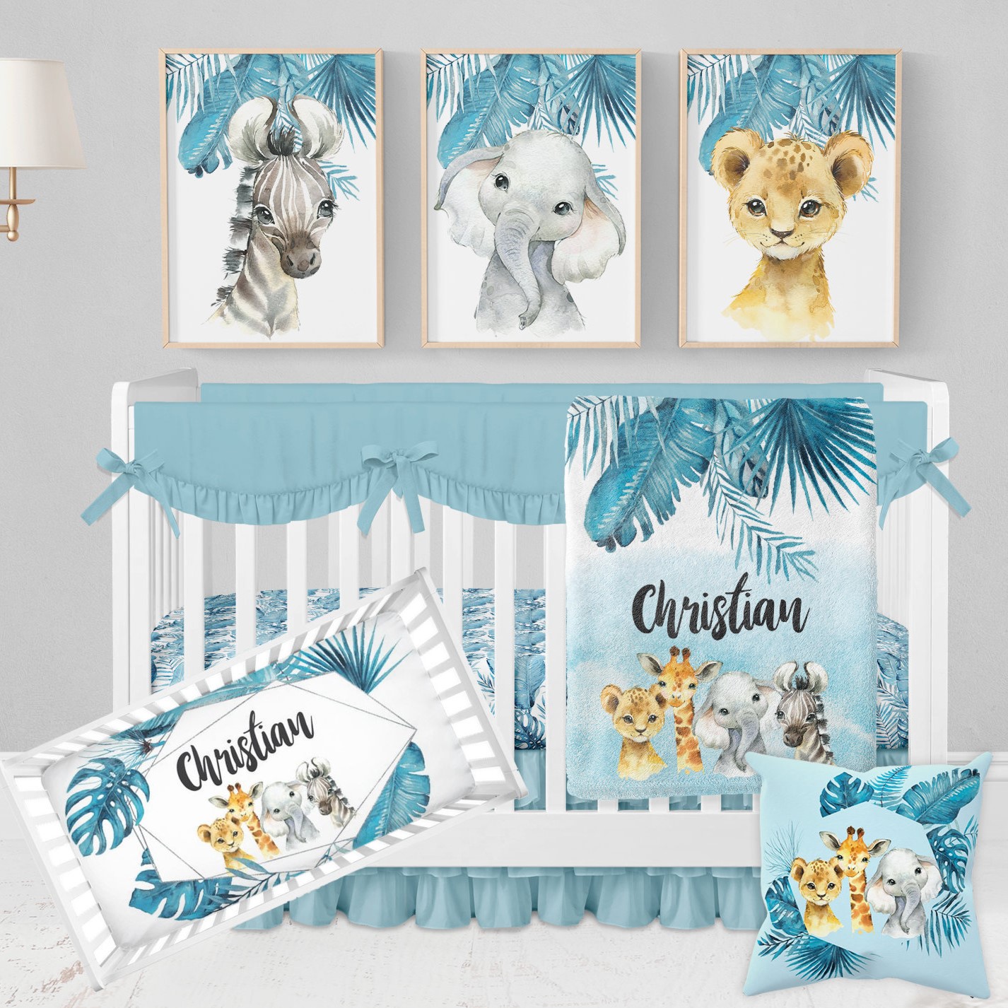 Baby Boy Crib Bedding, Safari Crib Bedding Set, Safari Nursery, Safari