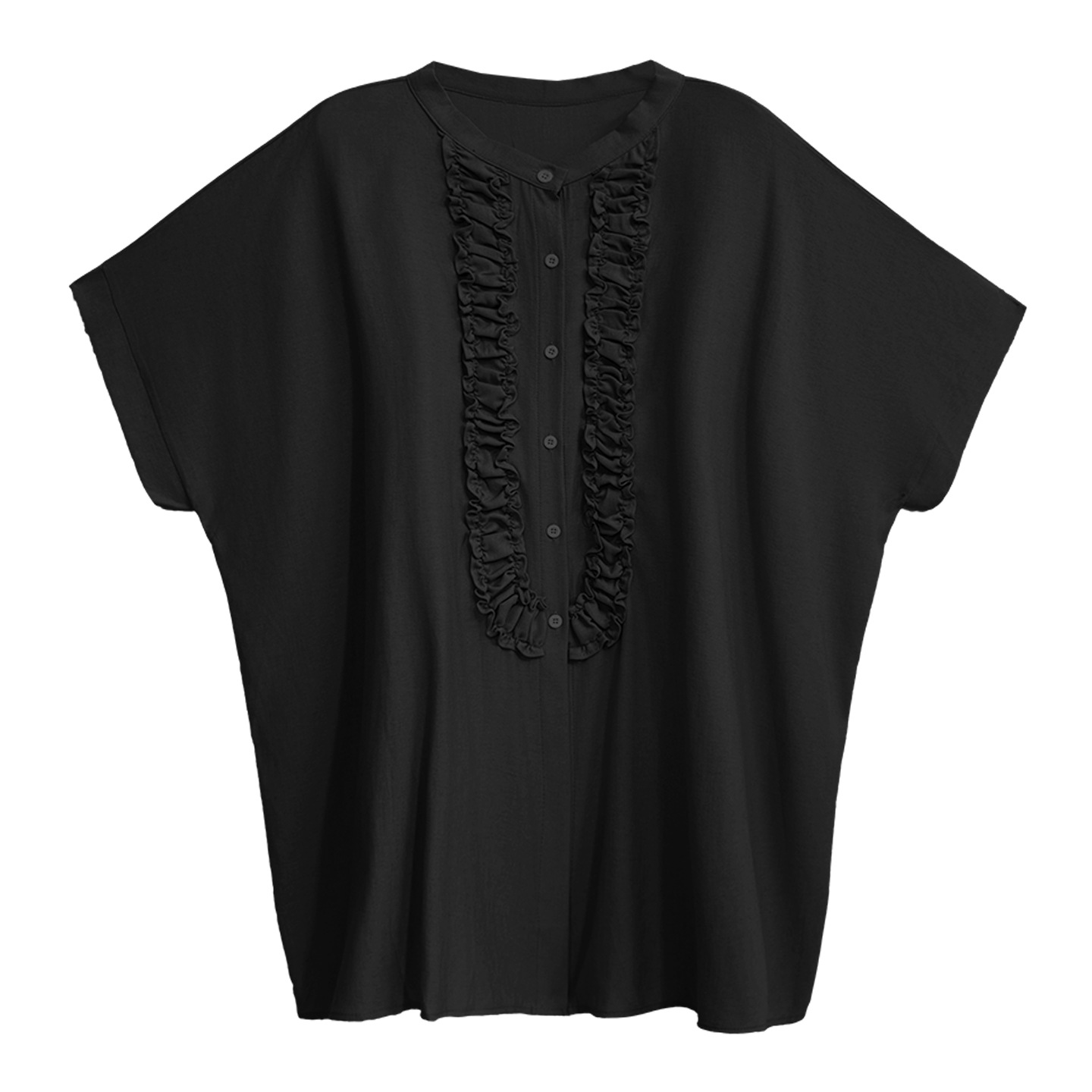 Loose solid color bat sleeve dress