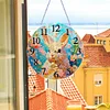(US Local)2D Flat DIY Rabbit 5D Diamond Hanging Clock Art Craft for Living Room Decoration