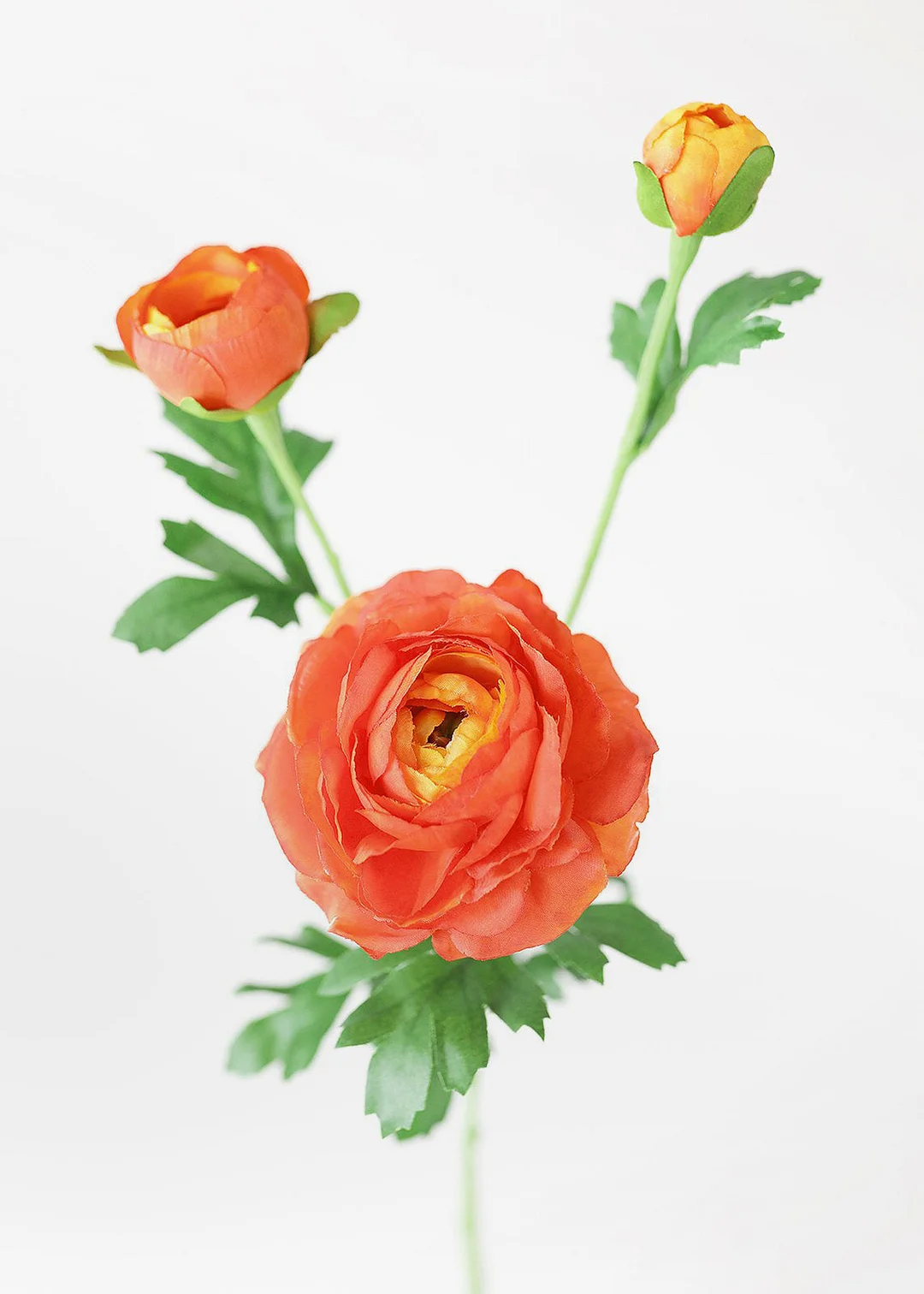 Orange Faux Ranunculus Flowers - 25"