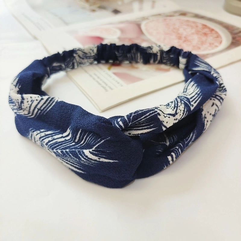 Women’s Lady Polka Dots Flower Cloth Hair Band