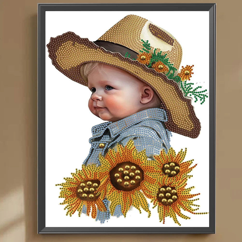 Diamond Painting - Partial Special Shaped Drill - Cowboy Kid(Canvas|30*40cm)