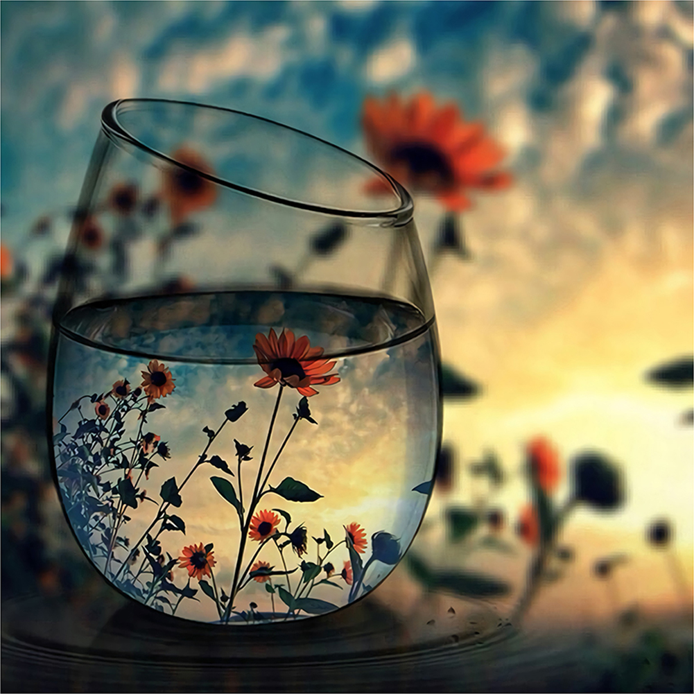 Water Cup Projection-Paint by Numbers-16"x16"/40x40cm