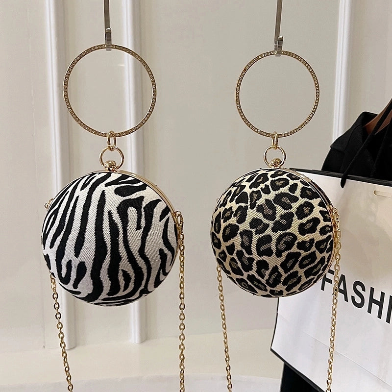 Special Material Zebra Leopard Round Evening Bags