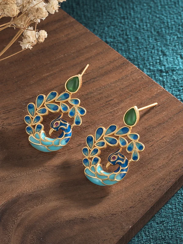 Vintage Peacock Shape Earrings Accessories