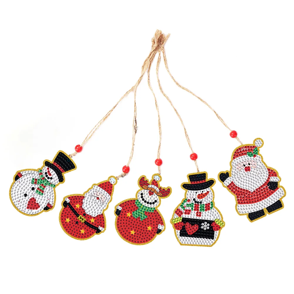 5pcs Diamond Painting Decoration Handmade for Children Christmas Gift(Double Sided)