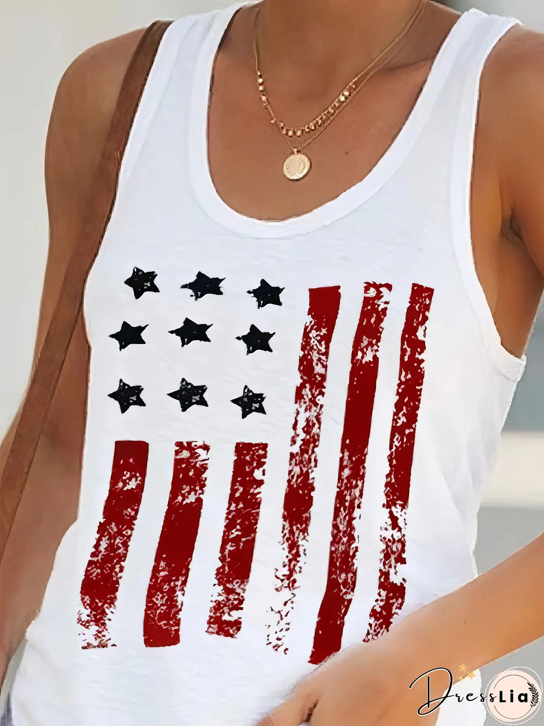 Women's Summer Tank Top with Flag
