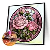 2pcs Diamond Painting -DIY Round Drill Stained Glass Rose