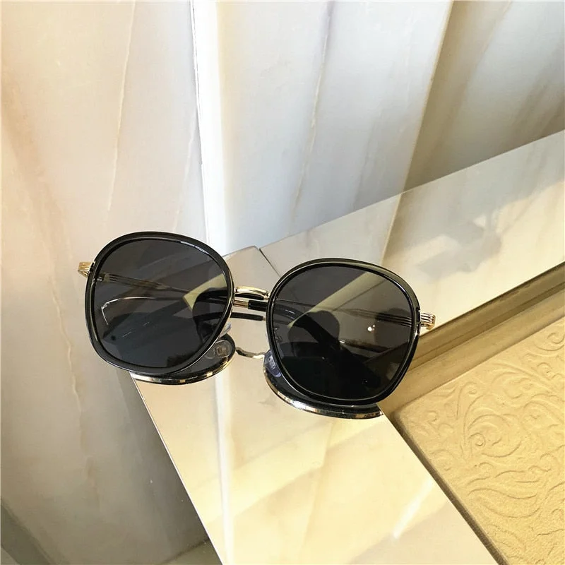 Vintage Luxury Oversize Sunglasses Metal Frame Grandient Shades Sun Glasses 2020 Summer