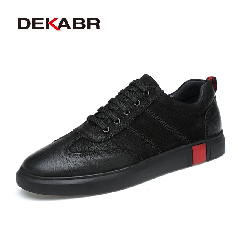 DEKARB Brand Casual Shoes Luxury Men Flats Fashion Breathable Sneakers Lace Up Genuine Leather Shoes Footwear Big Size 38-46