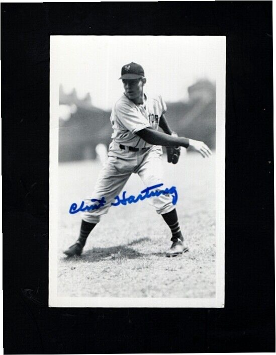 1947-50 CLINT HARTUNG-NY GIANTS AUTOGRAPHED POSTCARD SIZED Photo Poster painting-(d.2010)