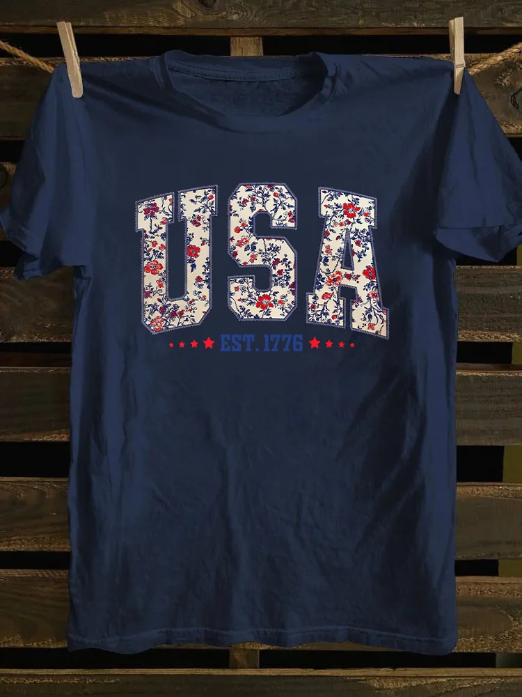 Floral USA T-shirt