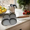 4 Hole Omelet Pan Nonstick Frying Grill Pan for Burger Egg Ham Pancake Cookware