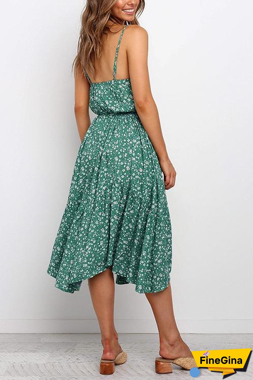 Floral Print Slip Midi Dress