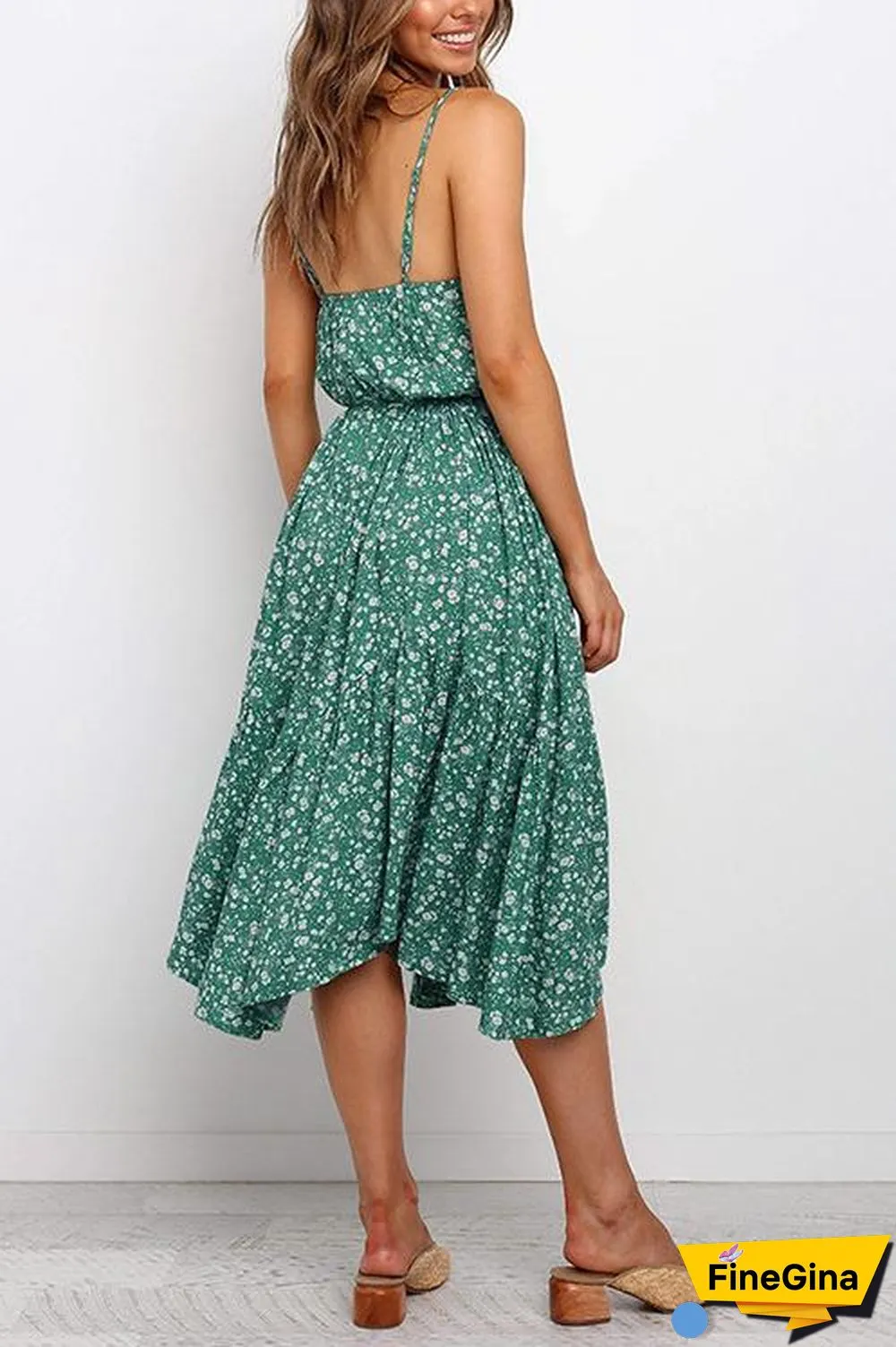 Floral Print Slip Midi Dress