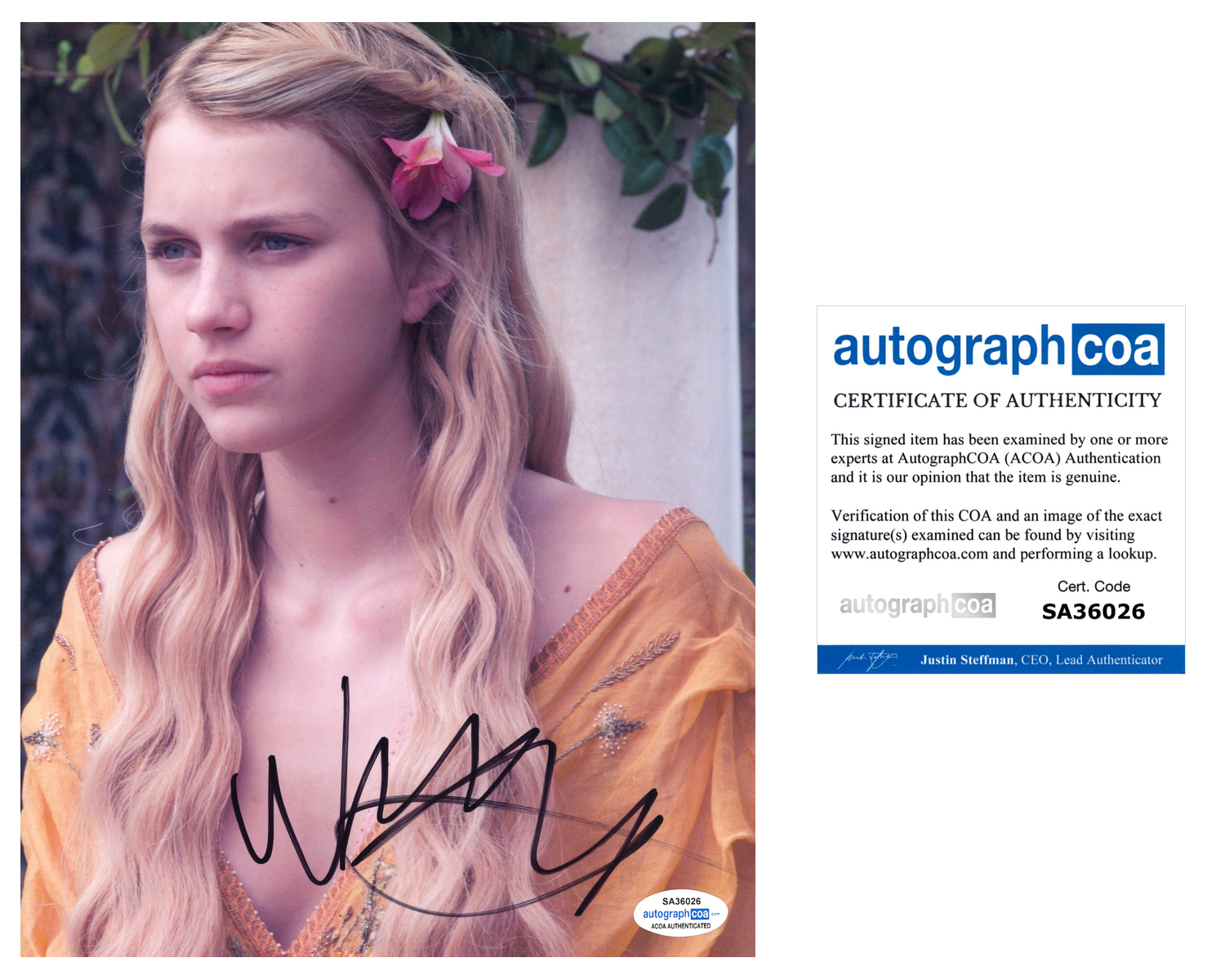 Nell Tiger  Signed Autographed 8x10 Photo Poster painting Game of Thrones Actress ACOA COA