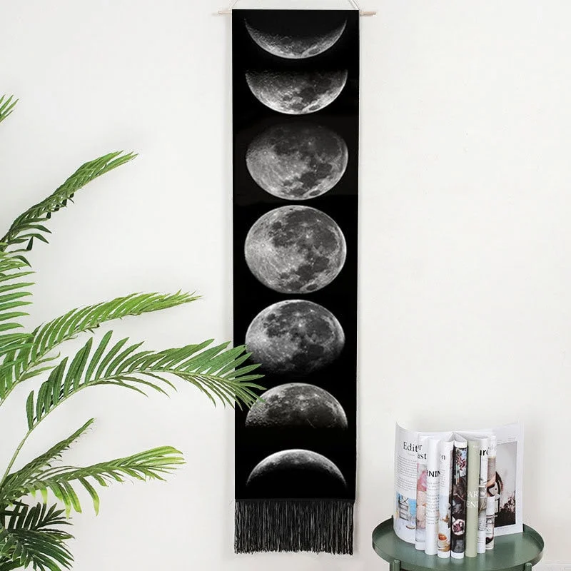 Seven Chakra Decorative Wall Hanging Tapestry Bohemia Tarot Phase Tassel Tapestry Boho Art Tapestries For Bedroom Office Decor