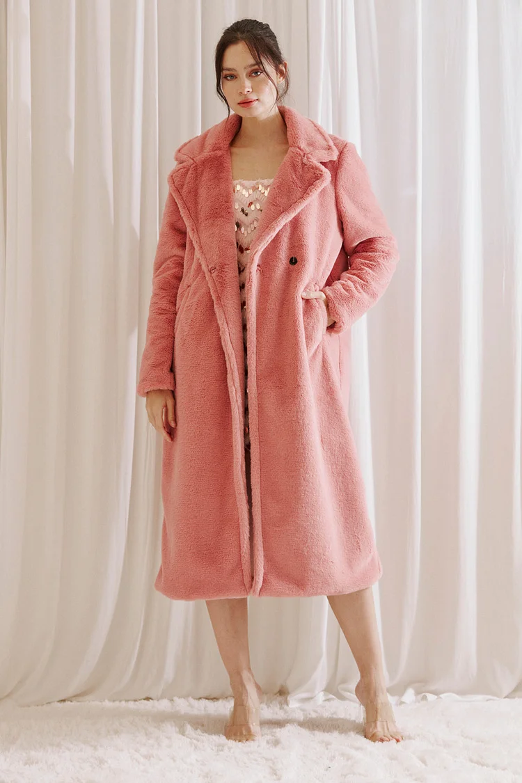 Athena Faux Fur Pink Coat