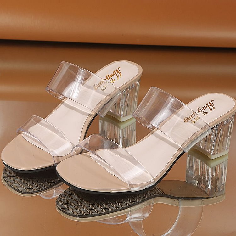 2022 HOT Clear Heels Slippers Women Sandals Summer Shoes Lady Transparent PVC High Pumps Wedding Jelly Buty Damskie High Heels - Shop Trendy Women's Fashion | TeeYours