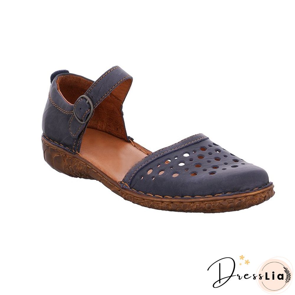 Women Summer Ladies Round Toe Hollow-Out Sandals