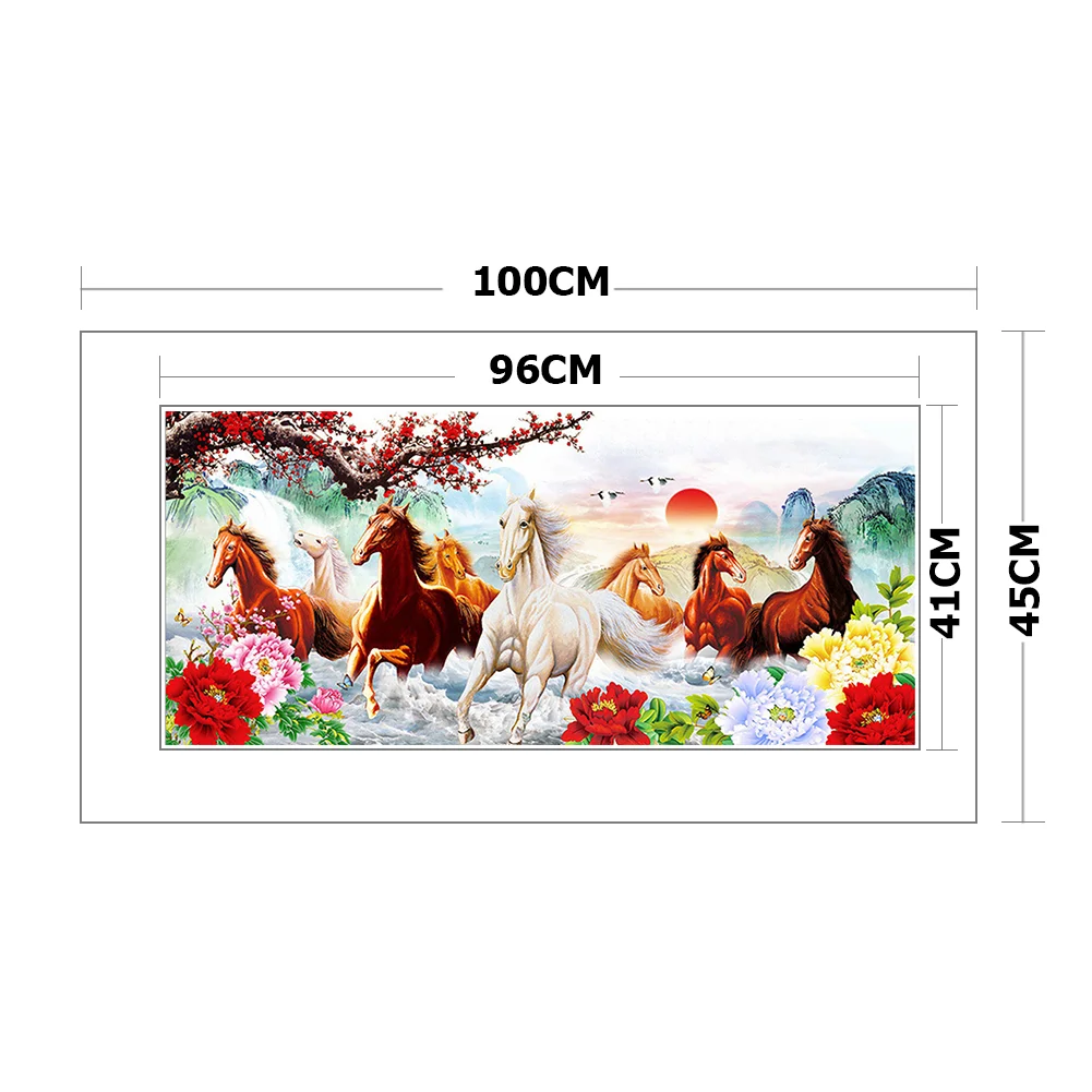 11ct Stamped Pillow Cross Stitch - Horse(100*45cm)