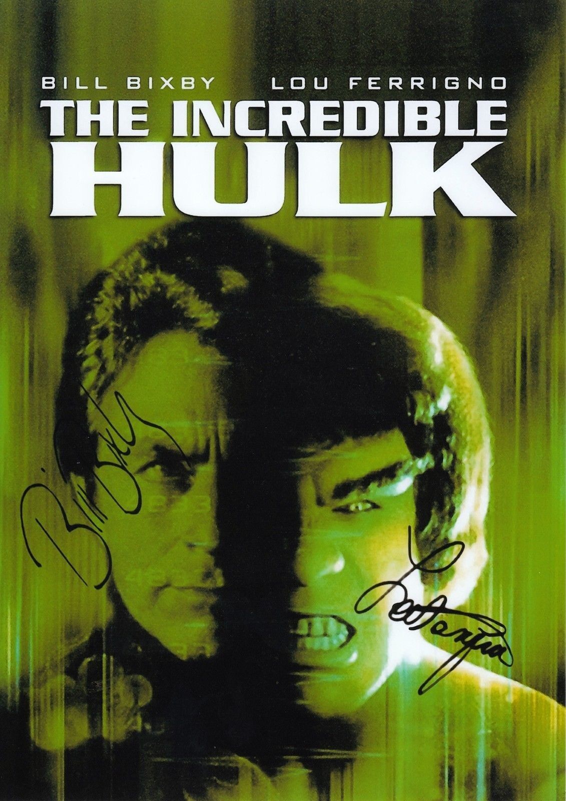 THE INCREDIBLE HULK - BILL BIXBY & LOU FERRIGNO AUTOGRAPH SIGNED PP Photo Poster painting POSTER