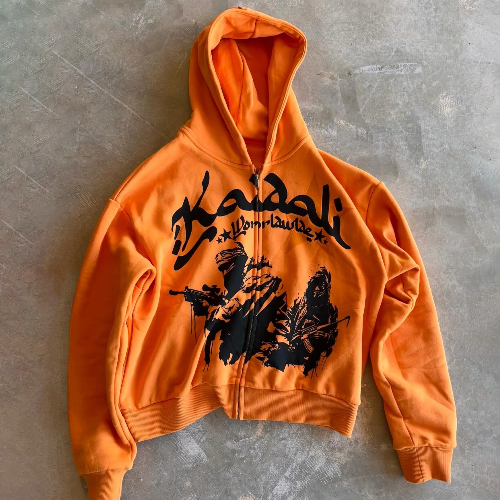 Casual Wars Print Long Sleeve Zipper Hoodies