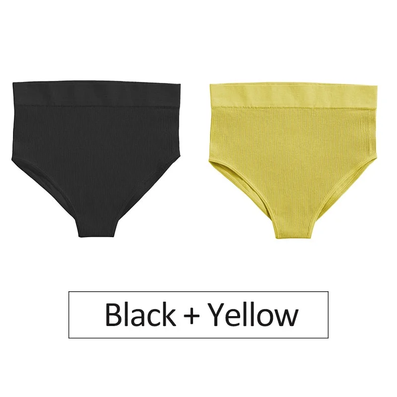 2PCS/Set Women's Panties High Waist Seamless Underwear Female Underpants Woman Sexy Briefs Ladies Panties Intimates Lingerie