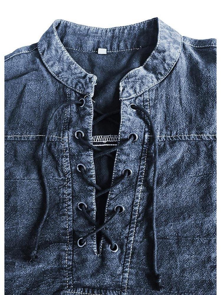 v neck denim shirt