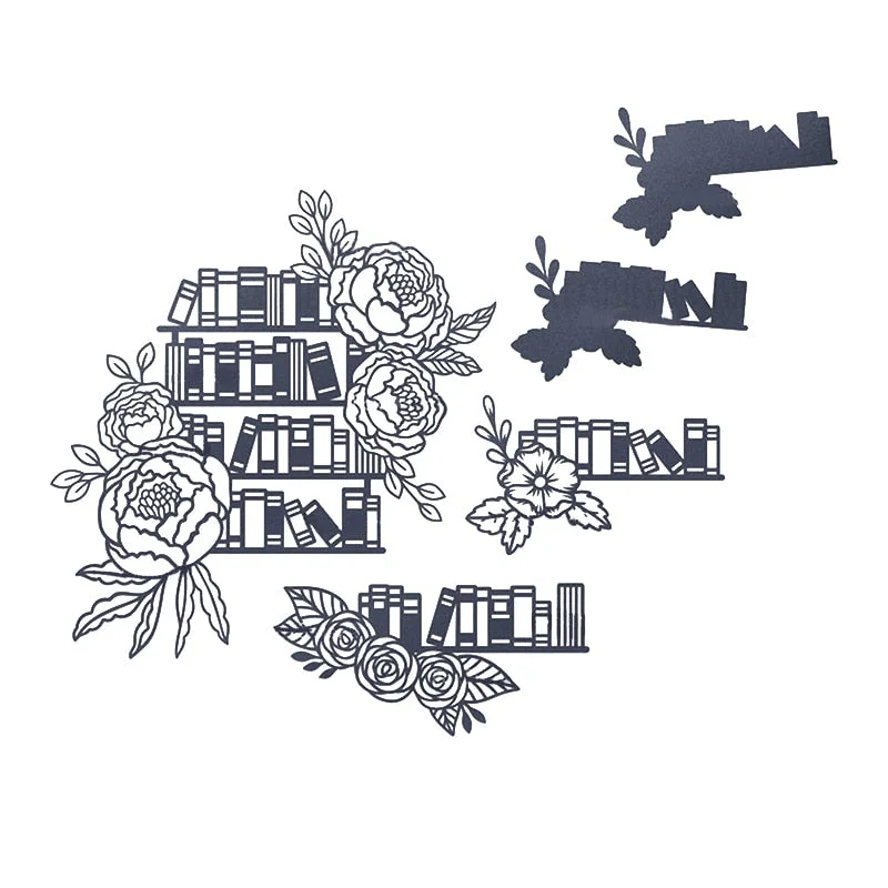 Book and Flowers Metal Cutting Dies For DIY Scrapbook Cutting Die Paper Cards Embossed Decorative Craft Die Cut New Arrival