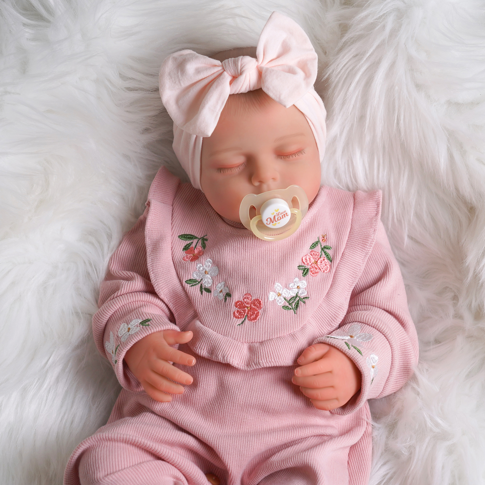 Babeside Sleeping Reborn Baby Lucy 20' Little Infant Girl Emotional Comfort Companion Cloth Body